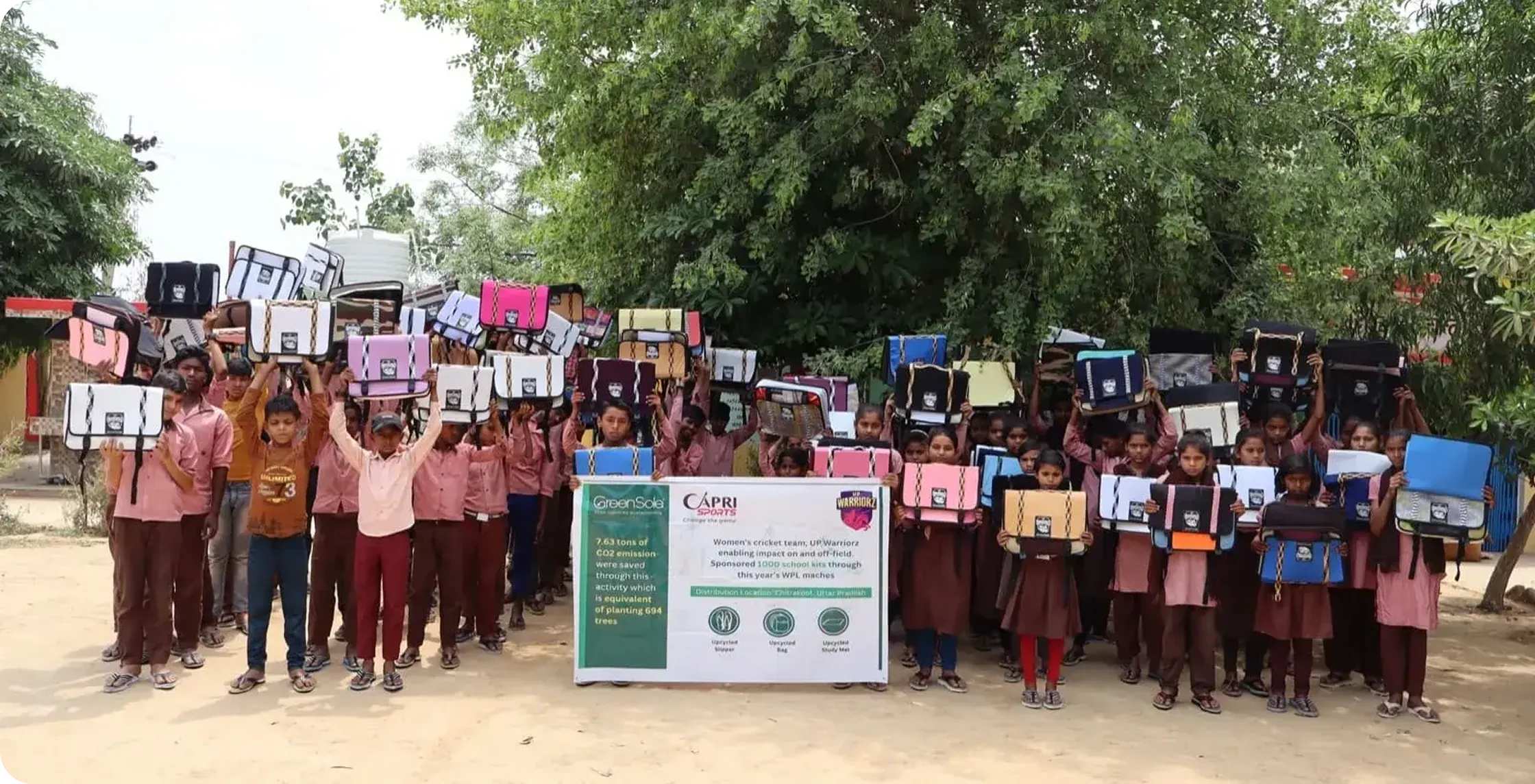 Children with School Supplies